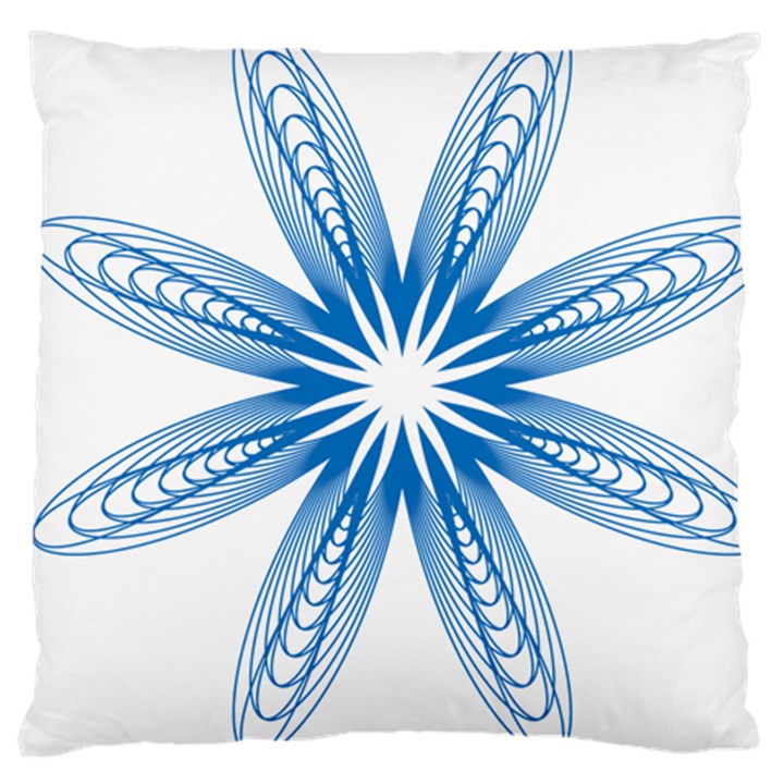 Blue Spirograph Pattern Circle Geometric Large Cushion Case (Two Sides)