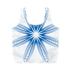 Blue Spirograph Pattern Circle Geometric Full Print Recycle Bags (m)  by Nexatart