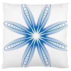 Blue Spirograph Pattern Circle Geometric Standard Flano Cushion Case (one Side) by Nexatart