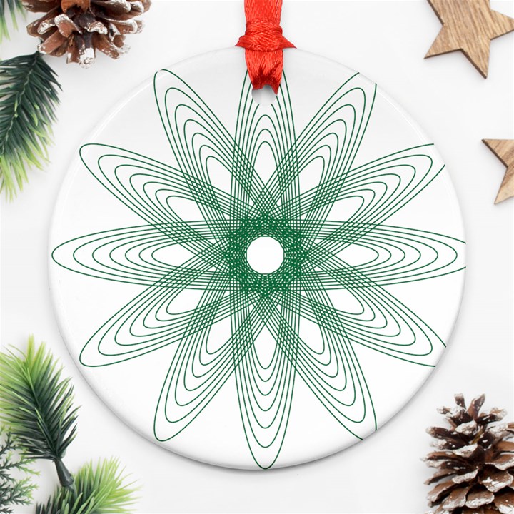 Spirograph Pattern Circle Design Ornament (Round)