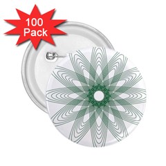 Spirograph Pattern Circle Design 2 25  Buttons (100 Pack)  by Nexatart