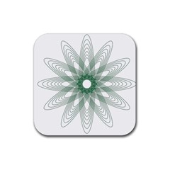 Spirograph Pattern Circle Design Rubber Coaster (square)  by Nexatart