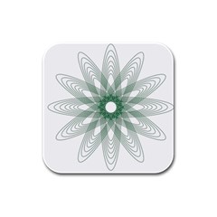 Spirograph Pattern Circle Design Rubber Square Coaster (4 Pack)  by Nexatart