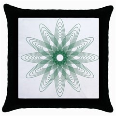 Spirograph Pattern Circle Design Throw Pillow Case (black) by Nexatart