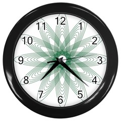 Spirograph Pattern Circle Design Wall Clocks (black) by Nexatart