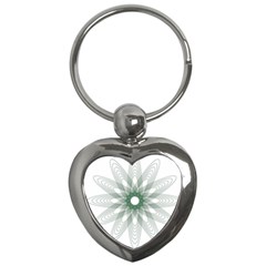 Spirograph Pattern Circle Design Key Chains (heart)  by Nexatart