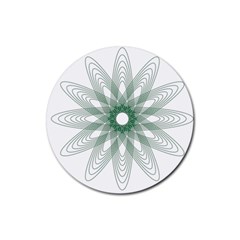 Spirograph Pattern Circle Design Rubber Round Coaster (4 Pack)  by Nexatart