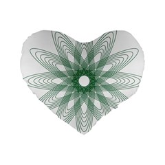 Spirograph Pattern Circle Design Standard 16  Premium Heart Shape Cushions by Nexatart