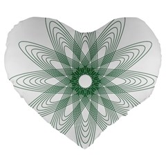 Spirograph Pattern Circle Design Large 19  Premium Heart Shape Cushions by Nexatart