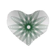 Spirograph Pattern Circle Design Standard 16  Premium Flano Heart Shape Cushions by Nexatart