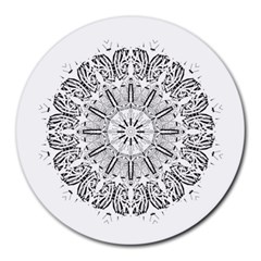 Art Coloring Flower Page Book Round Mousepads by Nexatart