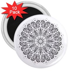 Art Coloring Flower Page Book 3  Magnets (10 Pack)  by Nexatart