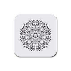 Art Coloring Flower Page Book Rubber Square Coaster (4 Pack)  by Nexatart