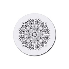 Art Coloring Flower Page Book Rubber Coaster (round)  by Nexatart