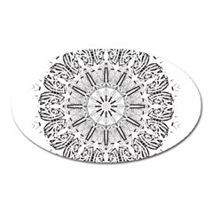 Art Coloring Flower Page Book Oval Magnet by Nexatart