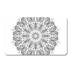 Art Coloring Flower Page Book Magnet (rectangular) by Nexatart