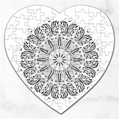 Art Coloring Flower Page Book Jigsaw Puzzle (heart) by Nexatart