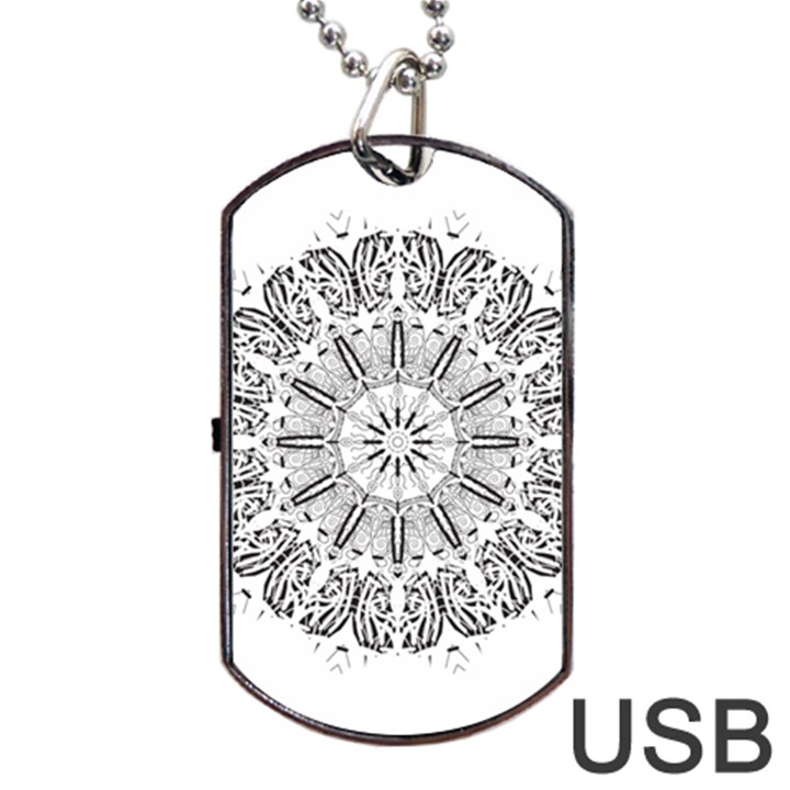 Art Coloring Flower Page Book Dog Tag USB Flash (Two Sides)