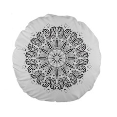 Art Coloring Flower Page Book Standard 15  Premium Flano Round Cushions by Nexatart