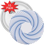 Spirograph Spiral Pattern Geometric 3  Buttons (10 pack)  Front