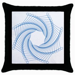 Spirograph Spiral Pattern Geometric Throw Pillow Case (black) by Nexatart