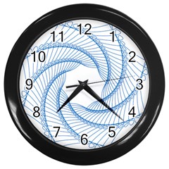 Spirograph Spiral Pattern Geometric Wall Clocks (black) by Nexatart