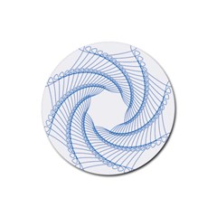 Spirograph Spiral Pattern Geometric Rubber Round Coaster (4 pack) 