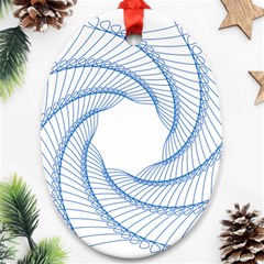 Spirograph Spiral Pattern Geometric Oval Ornament (Two Sides)