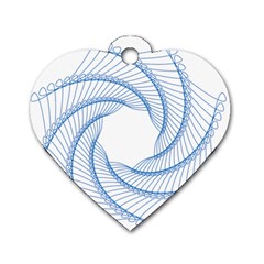 Spirograph Spiral Pattern Geometric Dog Tag Heart (One Side)