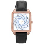 Spirograph Spiral Pattern Geometric Rose Gold Leather Watch  Front