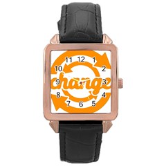 Think Switch Arrows Rethinking Rose Gold Leather Watch  by Nexatart