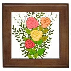 Roses Flowers Floral Flowery Framed Tiles by Nexatart