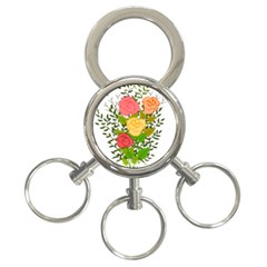 Roses Flowers Floral Flowery 3-ring Key Chains by Nexatart