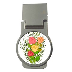 Roses Flowers Floral Flowery Money Clips (round)  by Nexatart