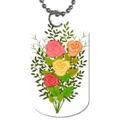 Roses Flowers Floral Flowery Dog Tag (one Side) by Nexatart