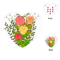 Roses Flowers Floral Flowery Playing Cards (heart)  by Nexatart