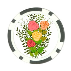 Roses Flowers Floral Flowery Poker Chip Card Guard by Nexatart