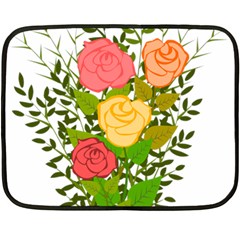 Roses Flowers Floral Flowery Double Sided Fleece Blanket (mini)  by Nexatart