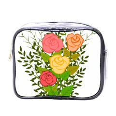 Roses Flowers Floral Flowery Mini Toiletries Bags by Nexatart