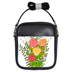 Roses Flowers Floral Flowery Girls Sling Bags by Nexatart