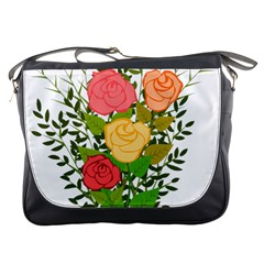 Roses Flowers Floral Flowery Messenger Bags by Nexatart