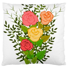 Roses Flowers Floral Flowery Large Cushion Case (two Sides) by Nexatart