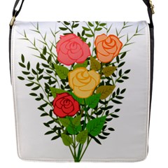 Roses Flowers Floral Flowery Flap Messenger Bag (s) by Nexatart