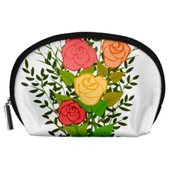 Roses Flowers Floral Flowery Accessory Pouches (large)  by Nexatart