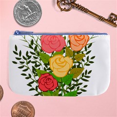 Roses Flowers Floral Flowery Large Coin Purse