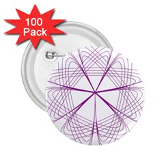 Purple Spirograph Pattern Circle Geometric 2 25  Buttons (100 Pack)  by Nexatart