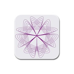 Purple Spirograph Pattern Circle Geometric Rubber Square Coaster (4 Pack)  by Nexatart