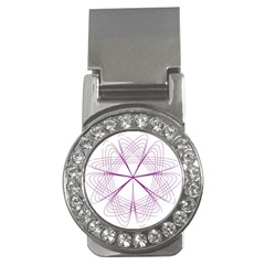 Purple Spirograph Pattern Circle Geometric Money Clips (cz)  by Nexatart