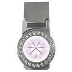 Purple Spirograph Pattern Circle Geometric Money Clips (CZ)  Front