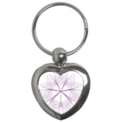 Purple Spirograph Pattern Circle Geometric Key Chains (heart)  by Nexatart